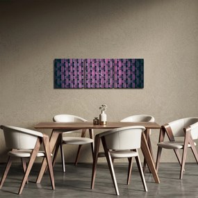 Obraz fioletowej tekstury (z zegarem) (90x30 cm)