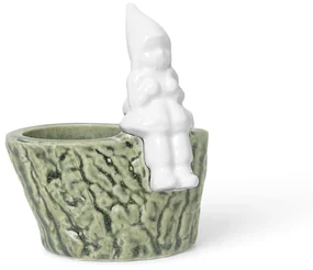 Świąteczny świecznik z porcelany i kamionki Kähler Design Christmas Tales, dł. 8,5 cm