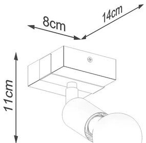 Czarny loftowy kinkiet z odsłoniętą żarówką - A392 F2-D48