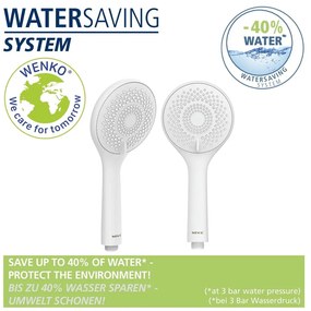 Biały zestaw prysznicowy ze stali nierdzewnej 70 cm Watersaving – Wenko