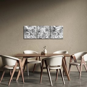 Obraz - Białe kwiaty (z zegarem) (90x30 cm)