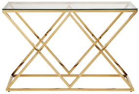 Konsola CHARLOTTE marki Pascal Morabito – szkło hartowane i stal – kolor złoty