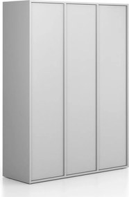 Szafka FRAME, 3 przedziały, 1299 x 450 x 1735 mm, PUSH-lock, szary