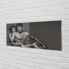 Panel szklany do Kuchni Para: Kobieta i Mężczyzna