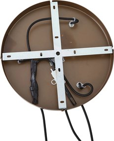 Lampa wisząca w stylu Hotel Chic ciemny brąz z bursztynowym szkłem 3-źródłowa - Stavelot