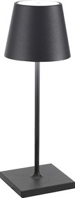 Lampa stołowa LED Zafferano Poldina Pro Mini Dark Grey z możliwością ładowania i ściemniania, z czasem pracy baterii do 12 godzin