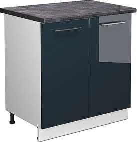 Szafka pod zlew ciemnoniebieski wysoki połysk 80x60x82 fame-line