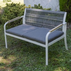 Sofa Ogrodowa Aluminiowa Dwuosobowa Kanapa Wypoczynkowa