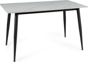 Stół jadalniany RION 130x70 cm z ceramicznym blatem, biały marmur