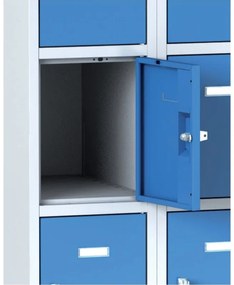 Alfa 3 Szafka skrytkowa S6, 15 schowków, 1800 x 900 x 500 mm, zamek obrotowy, drzwi szare