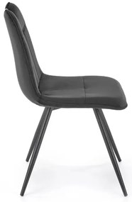 Krzesło tapicerowane K521 VELVET czarne HALMAR
