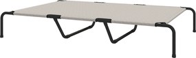 PawHut Leżanka dla psa Outdoor, Podwyższone legowisko dla dużych psów, z ramą stalową, oddychająca siatka, 152x94x23 cm, Beżowy | Aosom PL