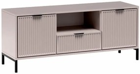 Beżowa szafka na TV z lamelami G6-C47