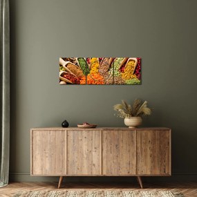 Obraz - Przyprawy z całego świata (z zegarem) (90x30 cm)