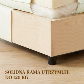 HOMCOM Puf nowoczesny z tkaniną i plastikowymi nogami, do salonu i sypialni, 75 cm, kremowobiały | Aosom PL