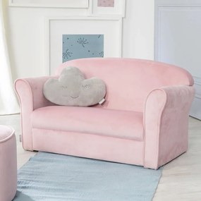 Jasnoróżowa aksamitna sofa dla dzieci 78 cm Lil Sofa – Roba