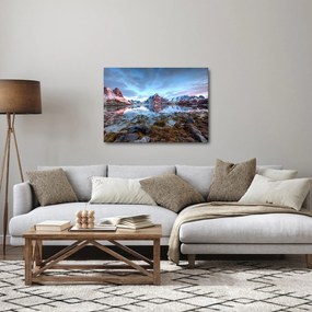 Obraz - Wschód słońca nad Reine (70x50 cm)