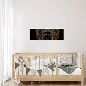 Obraz złotego Buddy (z zegarem) (90x30 cm)