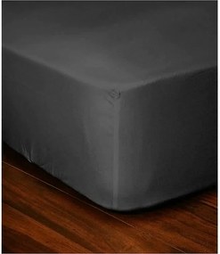 Prześcieradło 100% Bawełna 90x190x30 cm Ciemnoszary - Łóżko Jednoosobowe
