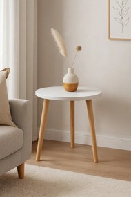 Okrągły biały stolik kawowy C9-K64