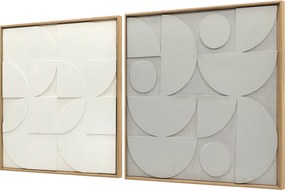 HOMCOM Dekoracja ścienna 3D 2-częściowy zestaw geometryczna dekoracja ścienna nowoczesna do salonu, przedpokoju, 80 x 3,5 x 80 cm, biały | Aosom PL
