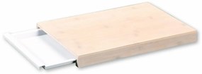 Kesper 57352 Deska do krojenia z tacką, biała, 38x 25,5 x 3,5 cm