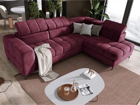 Narożnik PABLOS układ L strona Prawa w tkaninie CLOUD 68 regulowane zagłówki z funkcją spania