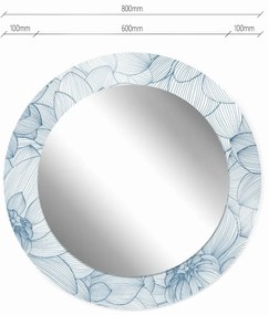 Lustro okrągłe MORENA FLOWERS 80cm niebieskie BALTICA DESIGN