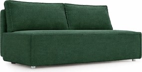 Sofa z funkcją spania i pojemnikiem DUO, tkanina sztruksowa Poso, Zielony