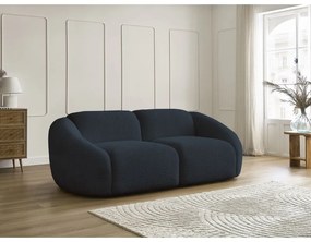 Ciemnoniebieska sofa z materiału bouclé 230 cm Tina – Bobochic Paris