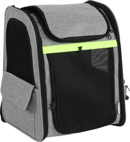 PawHut Rozsuwana torba transportowa dla psa z 5 kieszeniami i odblaskowym paskiem dla psów do 10 kg 33,5x28x42cm jasnoszary | Aosom PL