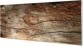 Panel szklany do Kuchni Rysunek Słojów Drewnianych