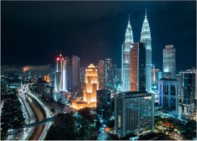 Obraz na szkle - Noc w Kuala Lumpur (70x50 cm)