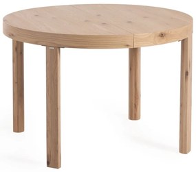 Okrągły rozkładany stół z dodatkowym blatem w dekorze dębu ø 120 cm Colleen – Kave Home