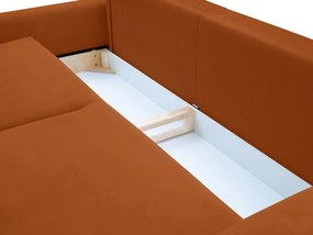 Masseno Sofa FILO z funkcją spania i pojemnikiem na pościel, Rozkładana sofa - Miedziany, VELLUTO 33