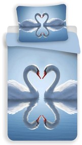 PrzytulneMieszkanie.pl PrzytulneMieszkanie.pl 3D Pościel z mikrofibry SWAN, niebieska Rozmiar pościeli: 70 x 90 cm | 140 x 200 cm