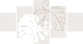 Obraz - Line art monstera N⁰2 (125x70 cm)