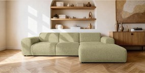Narożnik GIN 310x192 cm | Pufa w kształcie litery L | Tkanina PUENTE 03 Kremowo-Biała | Nowoczesny Design & Wysoka Wytrzymałość