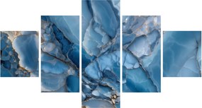 Obraz - Niebieski zróżnicowany marmur (125x70 cm)