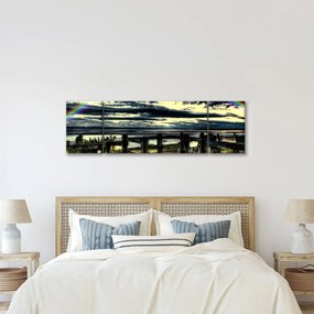 Obraz tęczy nad morzem (170x50 cm)