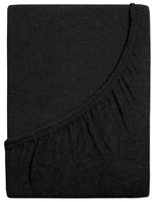 4Home prześcieradło frotte Perfect czarny, 90 x 200 cm