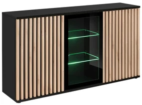 Komoda CAMERON 160 LED hickory jackson/czarna ASM Meble