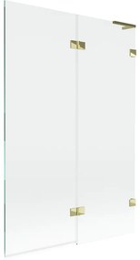 Mexen Lunar L parawan nawannowy 2-skrzydłowy prawy 120 x 150 cm, transparent, złoty - 897L-120-100-50-00-P