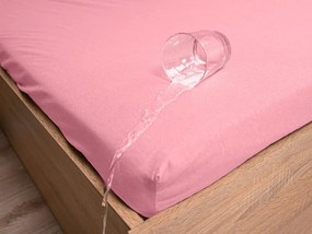 PrzytulneMieszkanie.pl Nieprzemakalne prześcieradło do dziecięcego łóżeczka JERSEY 70x140 cm różowe