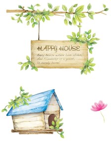 Zestaw naklejek Ambiance Happy House, 42x30 cm