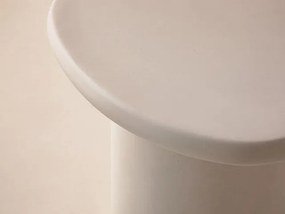 Ława owalna 85/61/40 cm Daria Biały Mikrocement Micadoni