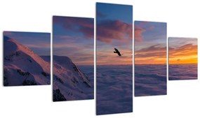 Obraz o zachodzie słońca, Mt. Blanc (125x70 cm)