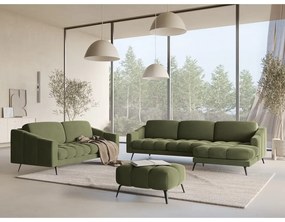 Zielona aksamitna sofa 202 cm Nalu – Makamii