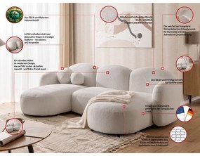 Kremowy narożnik z materiału bouclé (w kształcie litery U) Orbit – Ropez