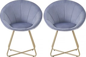 Zestaw 2 aksamitnych krzesel do jadalni "Rosalie" – szary